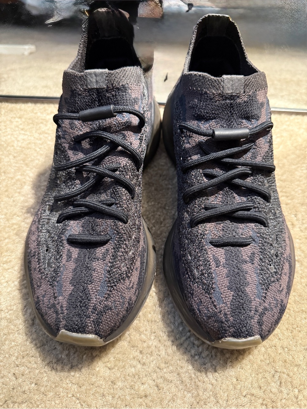 Yeezy’s Boost 380 Lace-Up Athletic Sneakers in Dark Gray and Brown